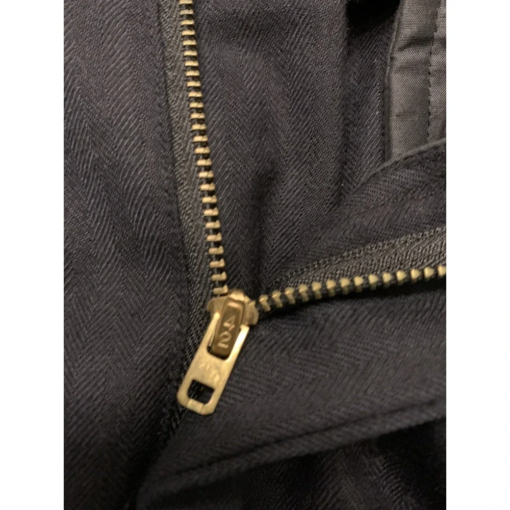 Vtg Bespoke Wool Hollywood High Waist Trouser Suspender Button Metal Zip 38 Pant